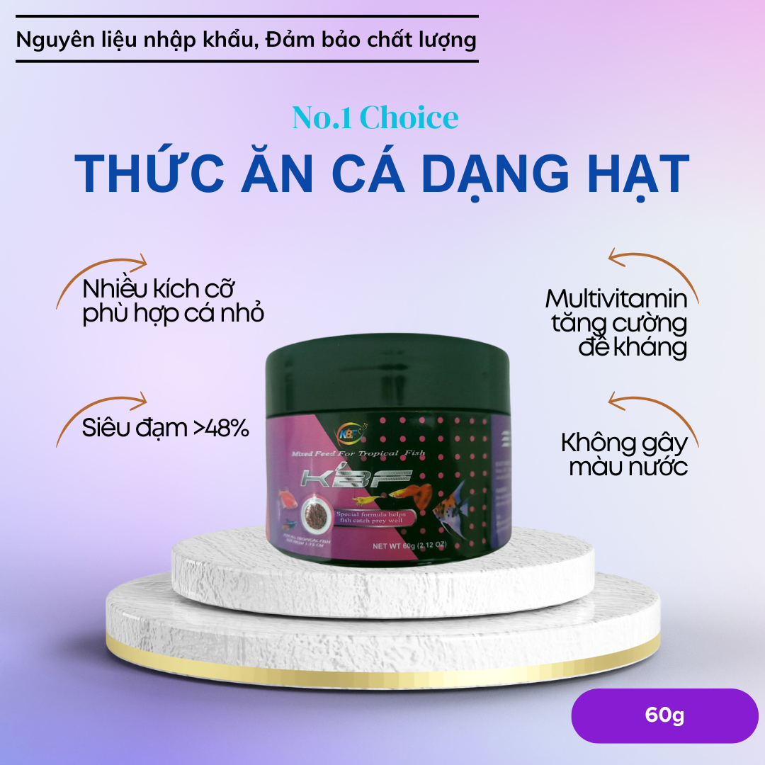 KBF - THỨC ĂN DẠNG HẠT NHỎ CHUYÊN CHO CÁC DÒNG CÁ THỦY SINH