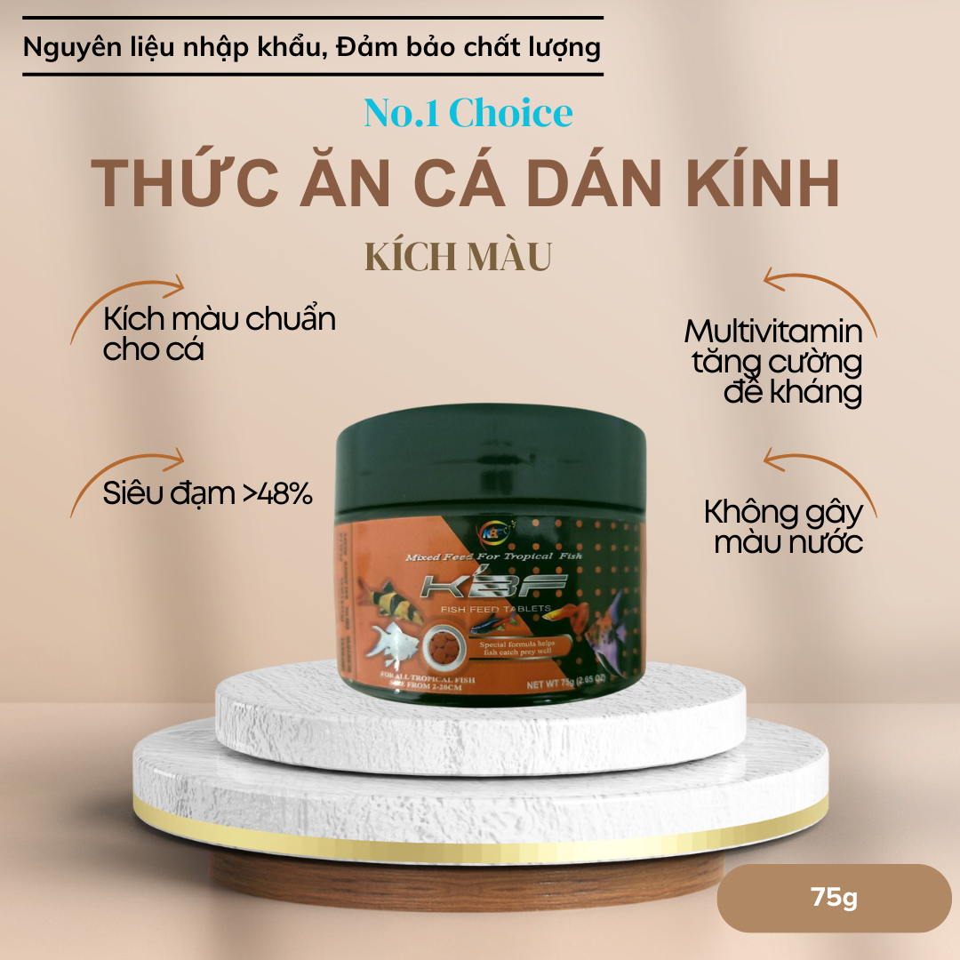 KBF - THỨC ĂN VIÊN DÁN KÍCH MÀU CHUYÊN CHO CÁC DÒNG CÁ THỦY SINH